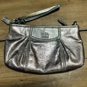 Coach Shimmering Silver Wristlet